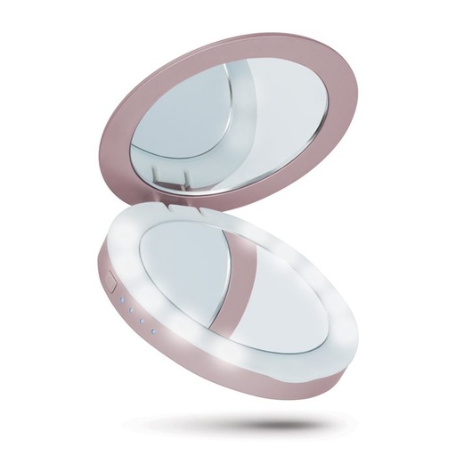 Beeyo Compact Mirror 3000mAh power bank, ružičasto zlatna