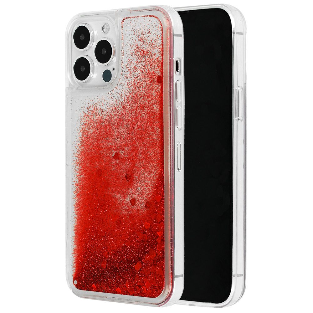 [POK046984] Apple iPhone 7 / iPhone 8 / iPhone SE 2020 / iPhone SE 2022 liquid heart back cover case (Red)