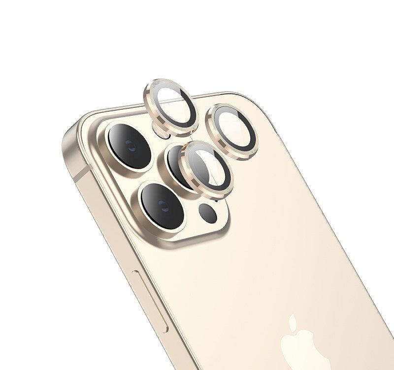 [6931474782052] Apple iPhone 14 Pro (6.1) / 14 Pro Max (6, 7) Hoco eagle eye metal kamera tempered glass, gold