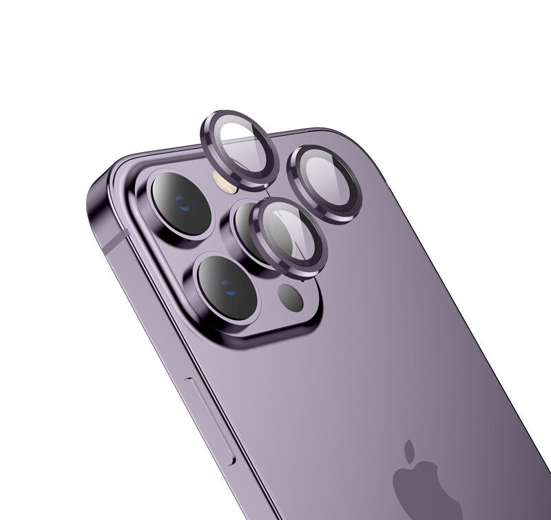 [6931474782038] Apple iPhone 14 (6, 1) / 14 Plus (6, 7) Hoco eagle eye metal kamera tempered glass, purple