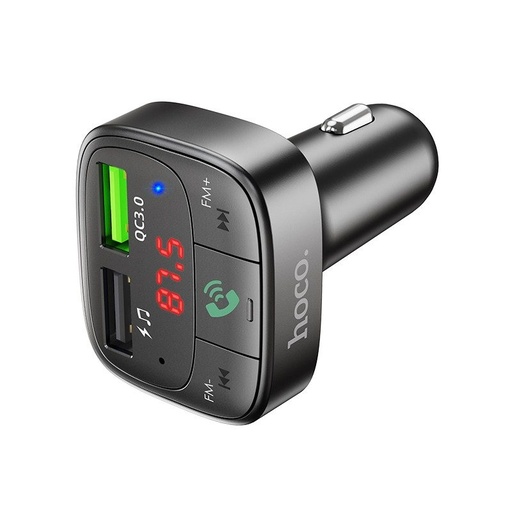Hoco E59 FM transmitter, QC 3.0 brzi punjač 18W, LED indikator stanja, BT 5.0, crna