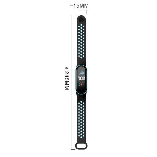 Xiaomi Mi Band 3/4/5/6 silikonski remen, crna/crvena