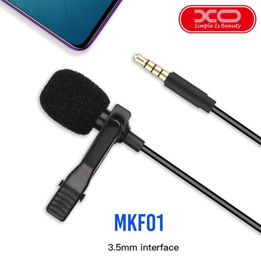 XO MKF01 mobitel mikrofon (Crna) – jack 3,5 mm s priključkom
