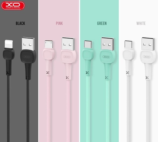 XO NB132 Lightning podatkovni kabel Macaron (Ružičasta) – ojačan kraj