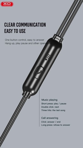XO EP37 headset (jack 3,5mm), s mikrofonom, siva
