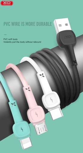 XO NB132 micro USB podatkovni kabel Macaron (Bijela) – ojačan kraj