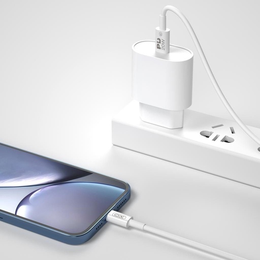 XO NB-Q189A USB-C–Lightning podatkovni kabel (Bijela) – 1 m, PD 20W