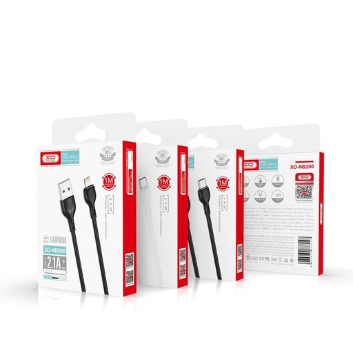 XO NB200 micro USB podatkovni kabel (Crna) – 1 m, 2.1A