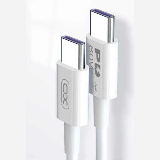 XO NB-Q190A USB-C–USB-C podatkovni kabel (Bijela) – 1 m, PD 60W