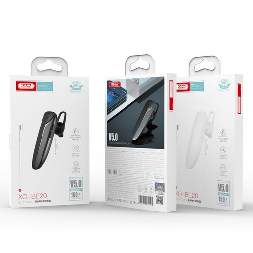 XO BE20 bluetooth headset, BT v5.0, 1 sat punjenje vrijeme, 10 sati glazba/poziv, Micro USB punjenje, bijela