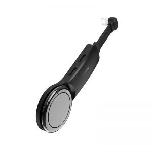 Hoco LS22 2in1 lightning razdjelnik (lightning audio+lightning punjač port) prsten s osloncem, crna
