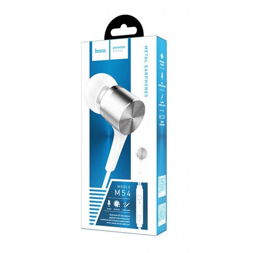 Hoco M54 headset (jack 3,5mm), žičani slušalice 3,5mm-es s priključkom i s mikrofonom, bijela