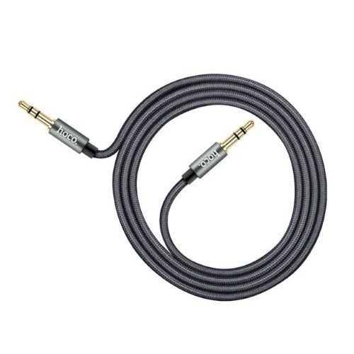 Hoco UPA03 , 1m, AUX audio kabel, Nylon bevonattal, siva