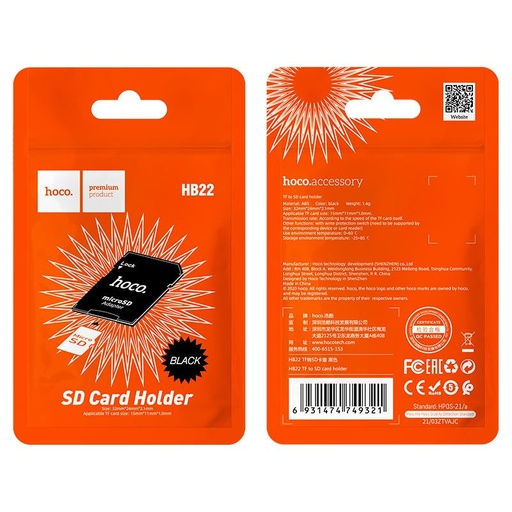 Hoco HB22 , MicroSD-SD kartica pretvarač, crna