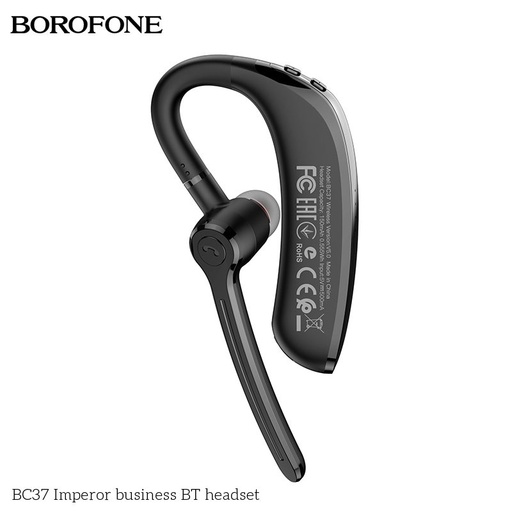 Borofone BC37 bluetooth headset, BT v5.0, 150 mAh baterija 20 sati poziv/glazba i 200 sat stanje pripravnosti vrijeme, crna