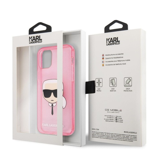 Apple iPhone 13 mini Karl Lagerfeld Karl Glitter futrola (Ružičasta) – KLHCP13SKHTUGLP