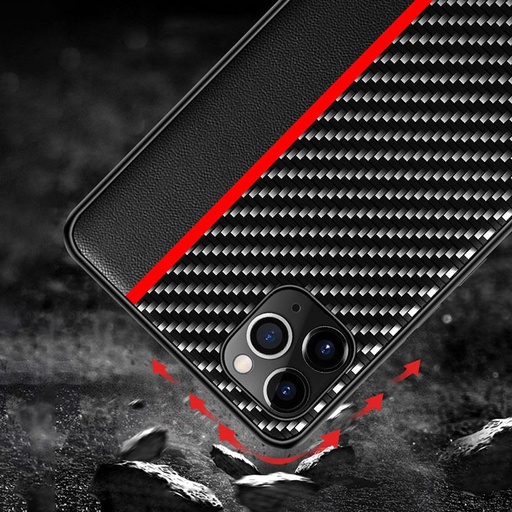 Apple iPhone 7 / iPhone 8 / iPhone SE 2020 / iPhone SE 2022 MOTO carbon zaštitna maskica (Crna Crvena S prugom)