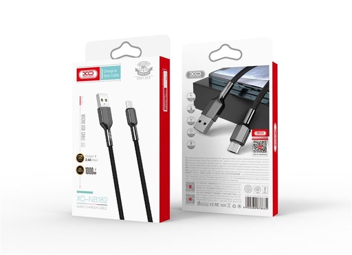 XO NB182 micro USB podatkovni kabel (Crna) – 2.4A