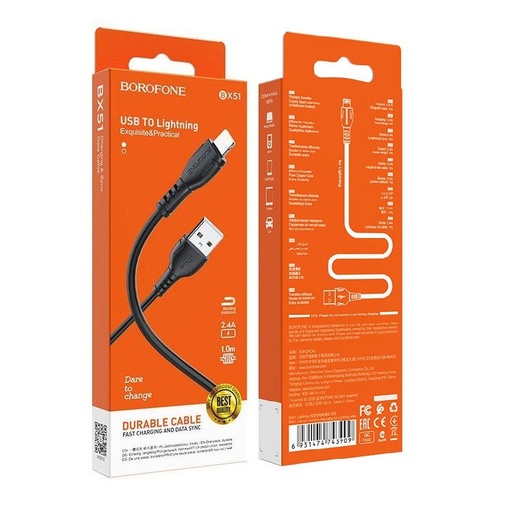 Borofone BX51 lightning kabel, crna