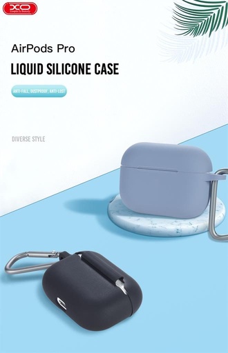 XO F70 silikonski slušalice futrola AirPods Pro-hoz s kukom (Ružičasta)