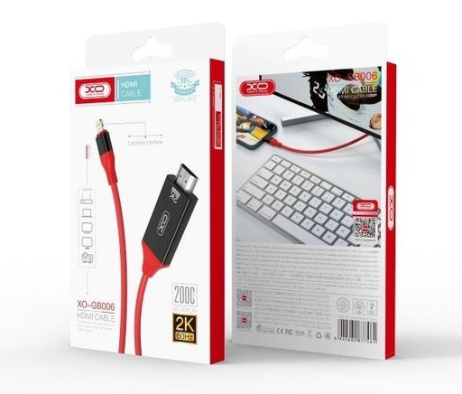 XO GB006 lightning priključak - HDMI pretvarač, crna