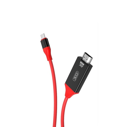 XO GB005 Type-C - HDMI pretvarač, crvena - crna