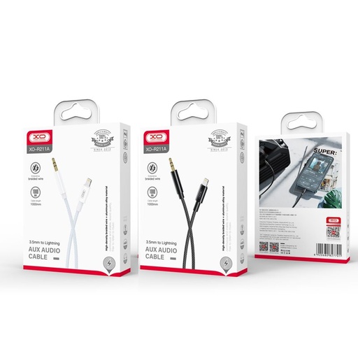 XO NB-R211A Lightning–3.5 mm audio kabel (Bijela–Plava)