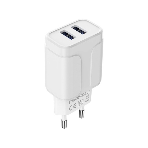 Borofone BA37A mrežni punjač (2 USB port), 5V 2,4A, bijela