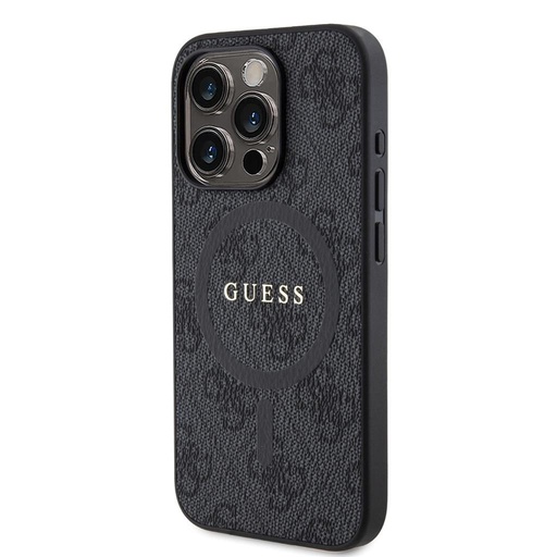 Apple iPhone 15 Pro Guess PU Leather 4G Colored Ring MagSafe futrola (Crna) - GUHMP15LG4GFRK