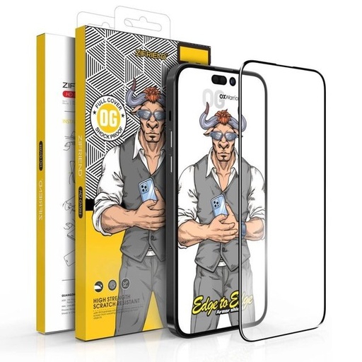 Apple iPhone 12 / iPhone 12 Pro OX Warrior Mr. Gentleman big arc izdržljiv zaštitno staklo Proziran Crna Okvir