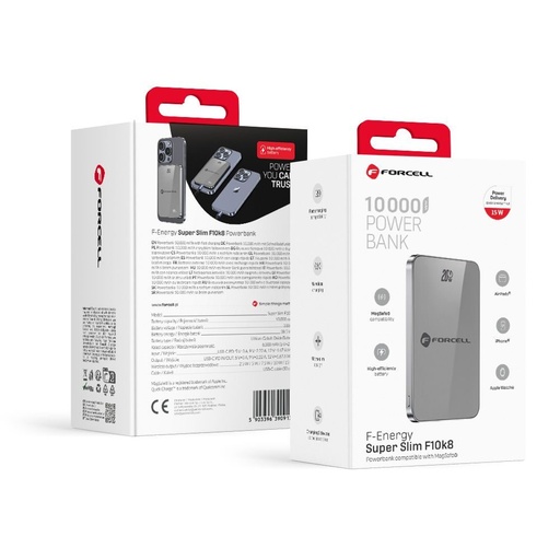 Forcell F-Energy SuperSlim F10K8 MagSafe power bank 15W 10000 mAh (Siva)