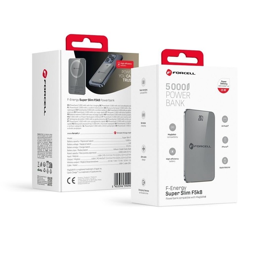 Forcell F-Energy SuperSlim F5K8 MagSafe power bank 15W 5000 mAh (Crna)