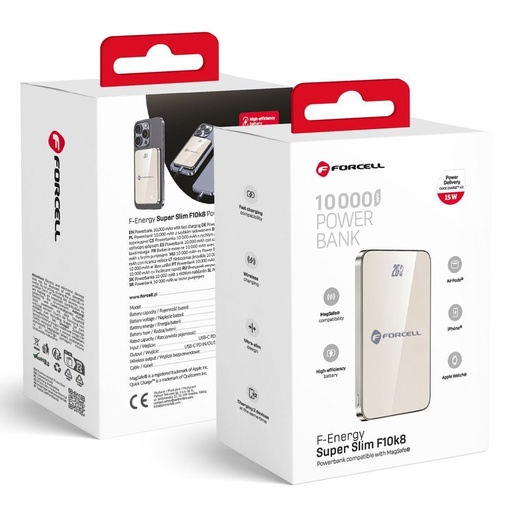 Forcell F-Energy SuperSlim F10K8 MagSafe power bank 15W 10000 mAh (Titanij Desert)