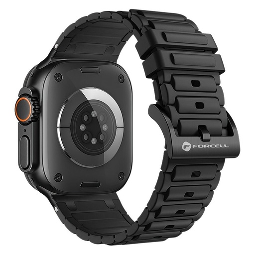 Forcell F-Design FA06 silikonski remen Apple Watch 42 / 44 / 45 / 49 mm (Crna)