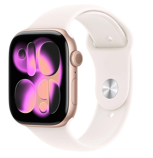 Apple Watch 11 42mm Aluminium Rose Zlatna with Light Blush Sport Band M/L MEU44