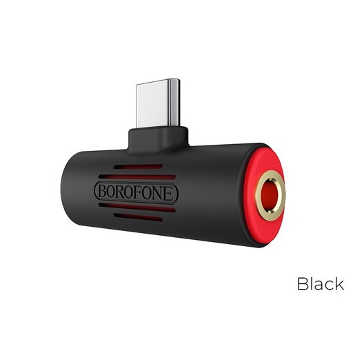 Borofone BV8 type-c razdjelnik (type-c punjač port+3,5mm jack utičnica), crna