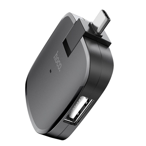 Hoco HB11 HUB, USB-C - 3 USB 2.0, crna