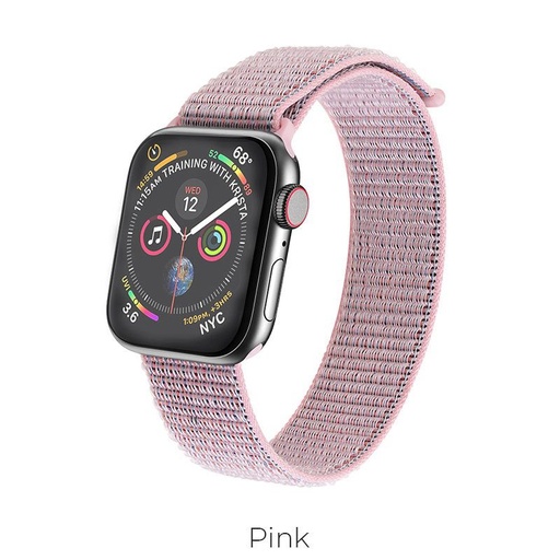 Hoco Apple Watch Series1/2/3/4/5(42/44mm) WB06 nylon sportski remen, Ružičasta