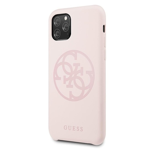 Apple iPhone 11 Pro Guess Silicone 4G Tone On Tone futrola (Svijetao ružičasta) - GUHCN58LS4GLP