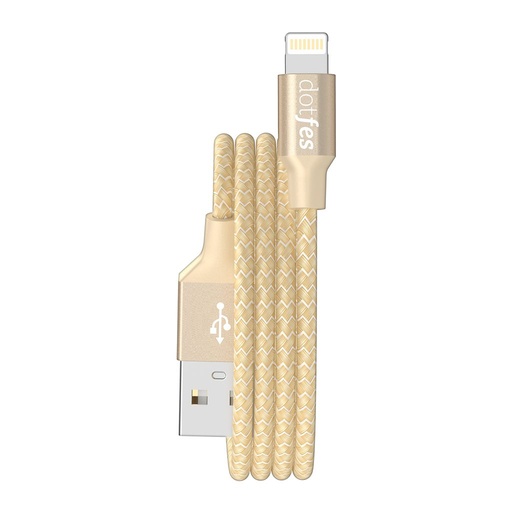 Dotfes A06 tkanina lightning kabel, zlatna