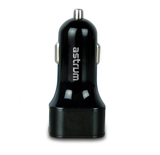 Astrum auto punjač (2 USB port, microUSB kabel), 4,8A, crna