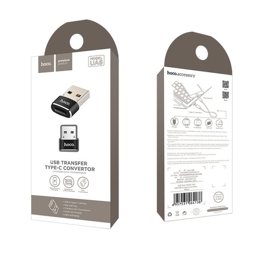 Hoco UA6 pretvarač (USB, type-C), crna