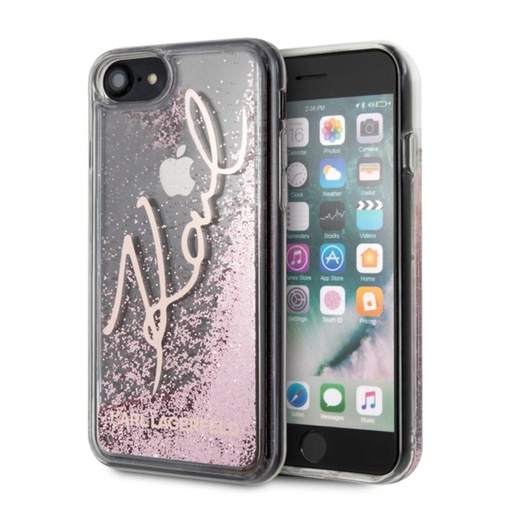 Apple iPhone 7 / iPhone 8 / iPhone SE 2020 / iPhone SE 2022 Karl Lagerfeld signature premium zaštitna maskica (Pink-Arany - KLHCI8TRKS