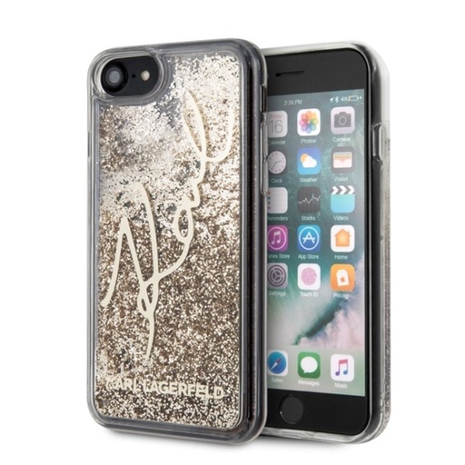 Apple iPhone 7 / iPhone 8 / iPhone SE 2020 / iPhone SE 2022 Karl Lagerfeld signature premium zaštitna maskica (Zlatna - KLHCI8TRKSGO)