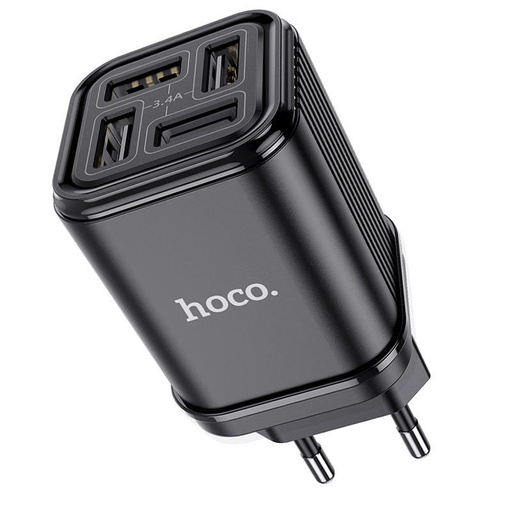 Hoco C84A mrežni punjač (4 USB port), 5V 3,4A, crna
