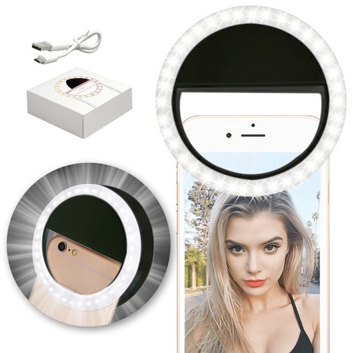 selfie LED svjetlo, crna