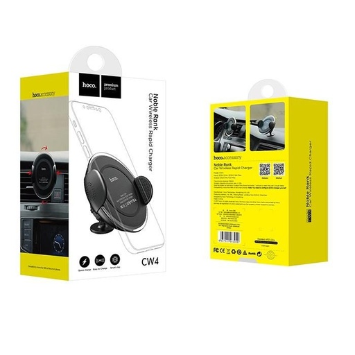 Hoco CW4 bežični auto punjač, max. 10W, crna