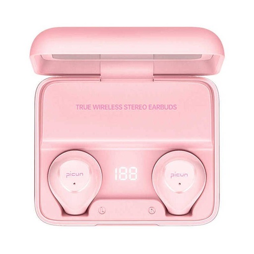 Picun W13 bežični headset, BT 5.0, LED indikator stanja, ružičasta