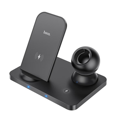 Hoco CW33 bežični punjač, 3 az 1-ben, 15W, crna