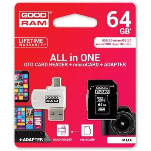 Goodram microSDHC + adapter + OTG čitač 64GB class10 memorijska kartica